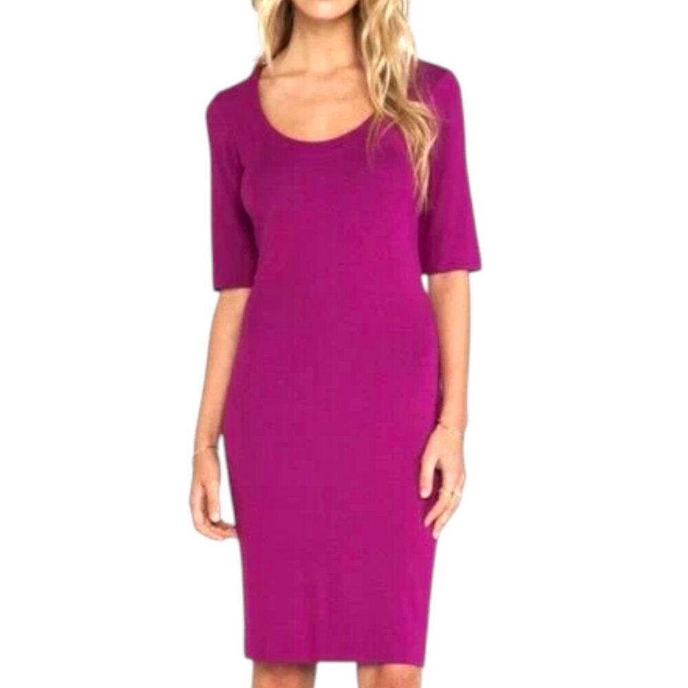 Diane von Furstenberg NEW Raquel Scoop Neck Jersey Dress - Lotus Berry - M